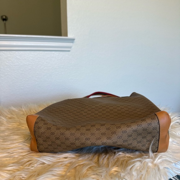 Authentic Vintage Gucci Interlocking GG Monogram Sherry Web Shopper Tote Bag - Picture 10 of 14